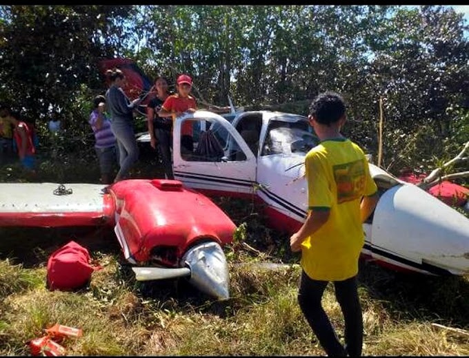 Avião que transportava corpo de vítima de acidente aéreo cai no AM; dois ficam feridos