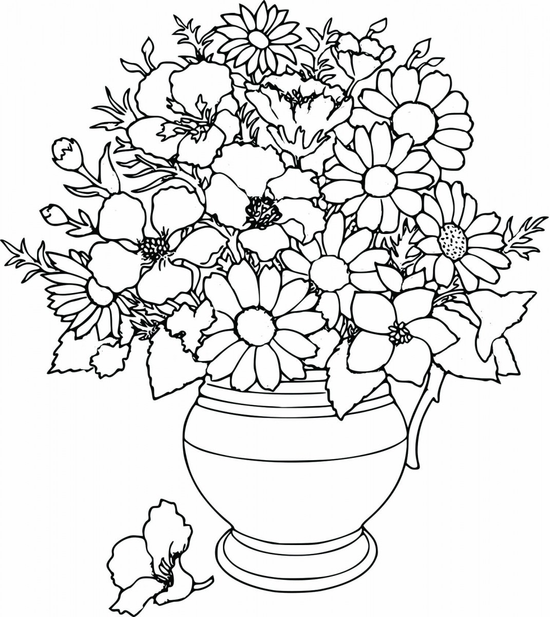 Download Simple Flower Coloring Pages Free ~ Cute Printable ...