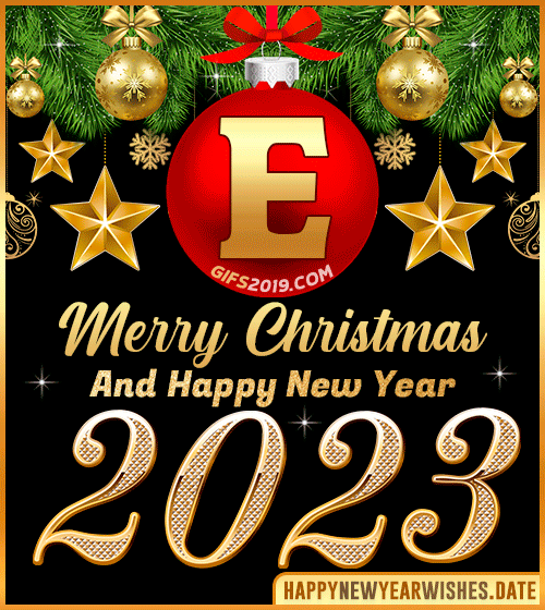 Names with Happy New Year gif 2023 that starts with the letter E