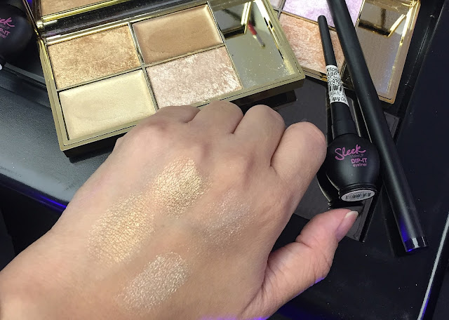 a swatch photo of sleek makeup Golden Highlighting Palette