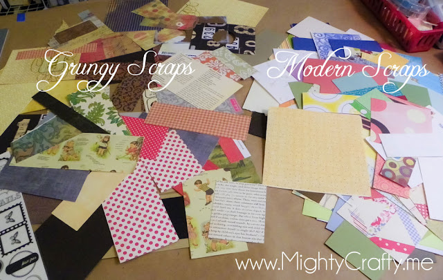 Paper scrap sorting - www.MightyCrafty.me