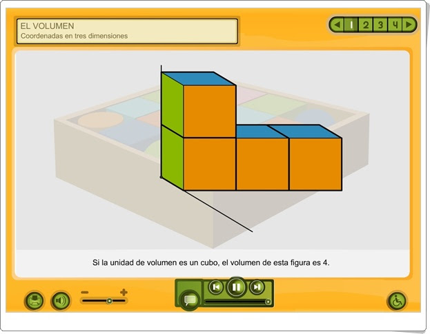 El volumen: "Coordenadas en tres dimensiones" (Medidas de Educación Primaria)