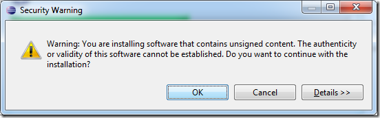 eclipse-security-warning