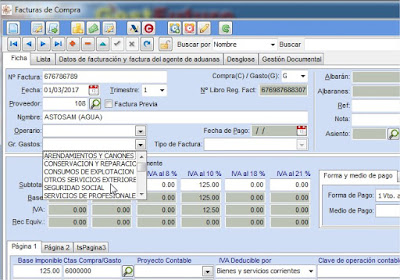 Grupos de gastos del programa para taller mecanico