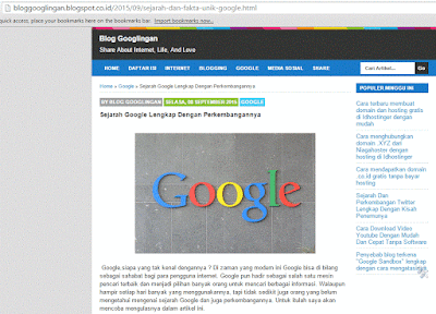 Contoh pengeditan artikel bloggooglingan