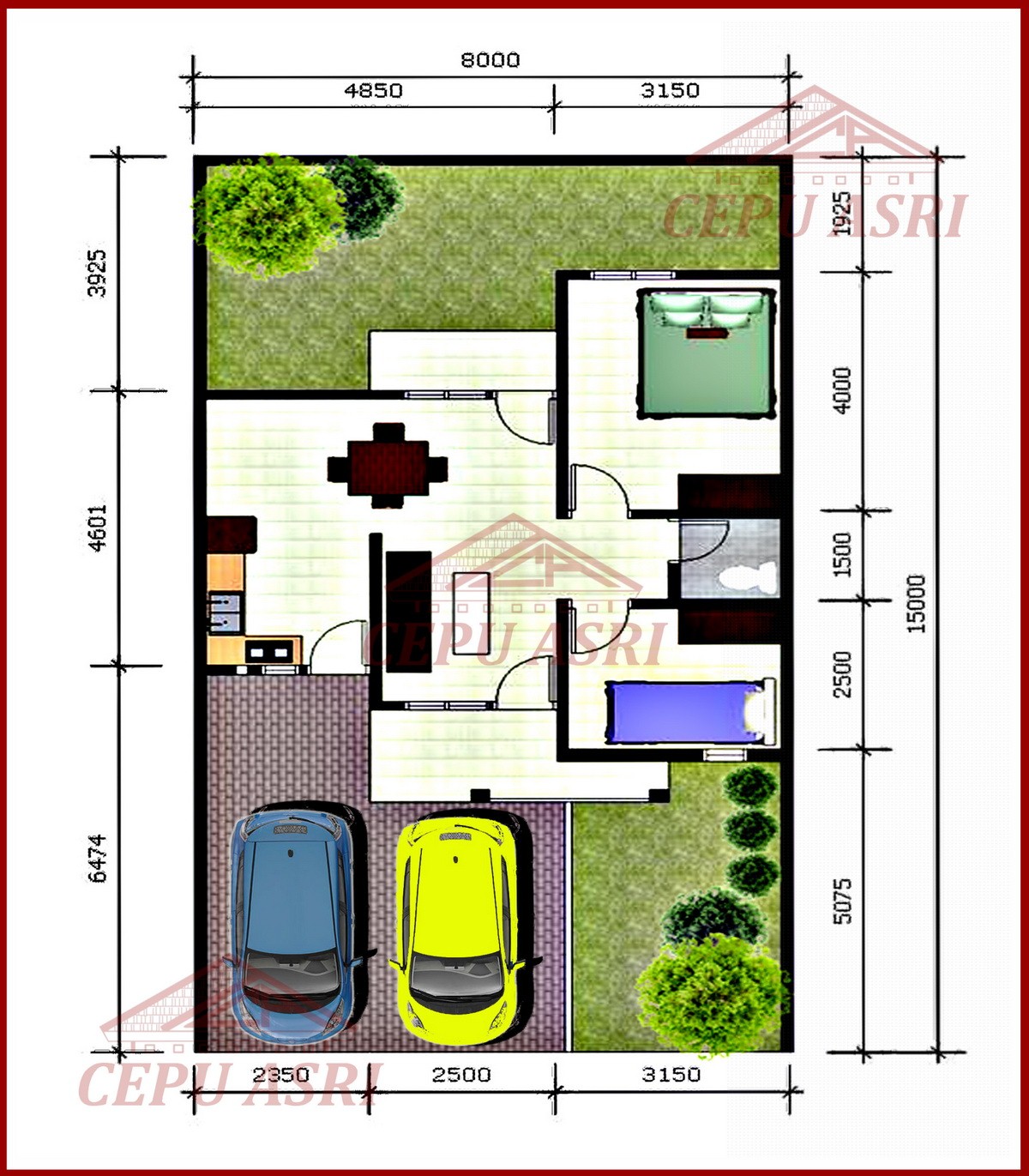 Kreasi Gambar Denah Rumah Type 40 Yang Modern 