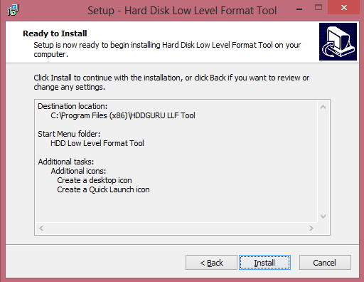 Setup HDD Guru Low Level Format for Windows