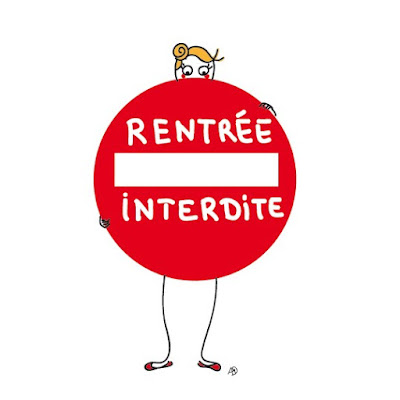 agathe, albane devouge, boulot, je ne veux pas rentrer, dessin, entrée, entrée interdite, humour, illustration, illustratrice, non, panneau interdiction, rentrée, rentrée scolaire, septembre, travail, 