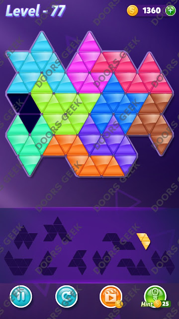 Block! Triangle Puzzle Master Level 77 Solution, Cheats, Walkthrough for Android, iPhone, iPad and iPod