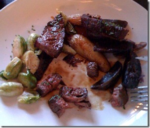 Kobe beef and Brussels sprouts