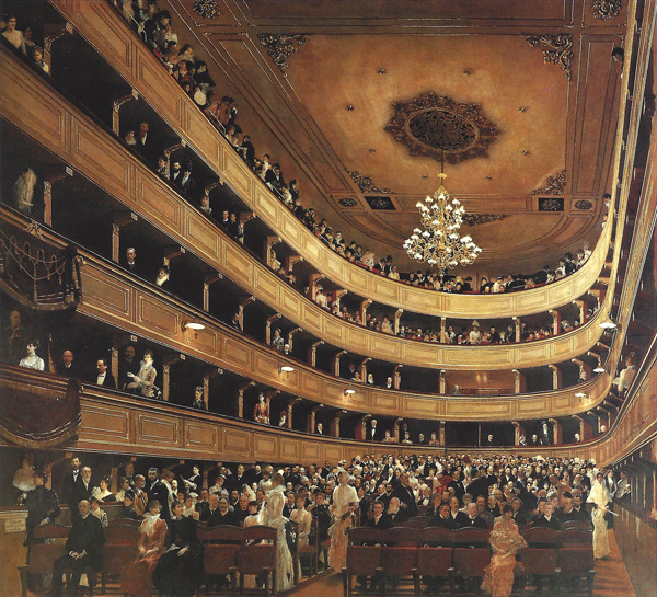 Gustav Klimt - Interior del antiguo Burgtheater de Viena - 1888