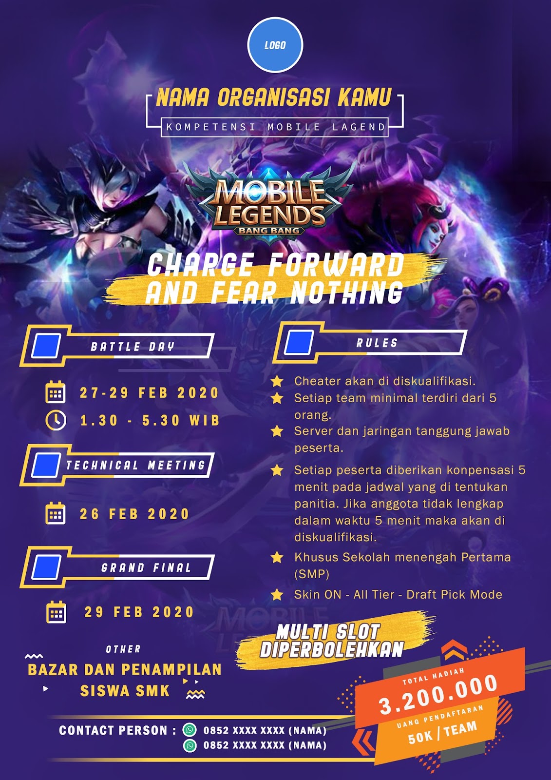 Download Template Brosur Turnamen Mobile Legend Gratis PSD BROAGUS