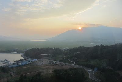 Vue depuis la tour d'observation à coté de Jangheung - 장흥