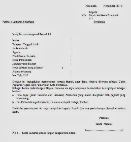 Contoh Surat Lamaran Kerja Smk Yang Benar - Contoh U