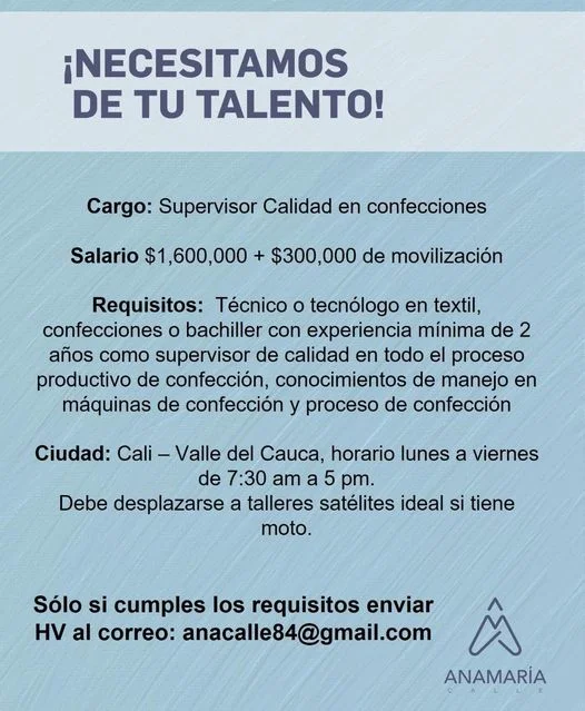 📂 Empleo en Cali HOY como Supervisor de Calidad  💼 |▷ #SiHayEmpleo