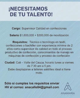 📂 Empleo en Cali HOY como Supervisor de Calidad  💼 |▷ #SiHayEmpleo