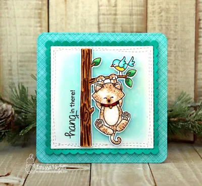 Hang in there!! by Larissa Heskett for Newton's Nook Designs  using Newton Hangs Out and Frames Squared