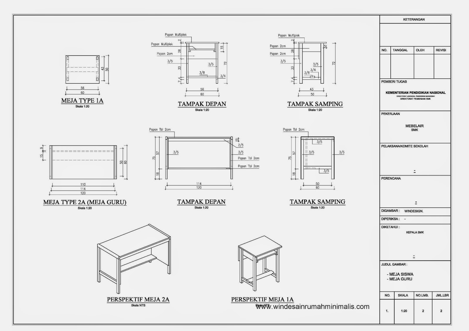  Standar  desain meja  kursi sekolah desain rumah minimalis 