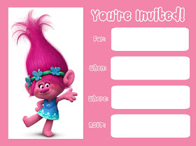 trolls movie 2016 invitations