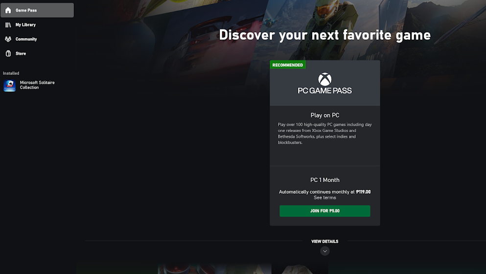 Microsoft PC Game Pass Preview Available in the Philippines for P5 Only (P119/Month After)