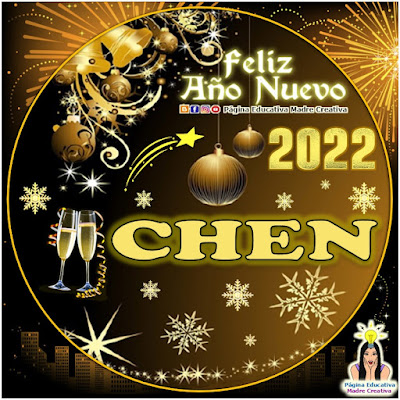 Nombre CHEN por Año Nuevo 2022 - Cartelito mujer