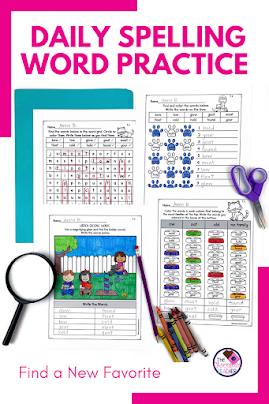 Looking for fun and exciting ways to get your students to practice their spelling words each day of the week? These 5 tips for teaching spelling words will ensure each of your students gets lots of differentiated spelling practice throughout the week. From worksheets to hands on activities, you can be sure your students will not only practice but master their spelling lists throughout the school year. #spellingactivities #firstgradespelling #spellinginfirstgrade #dailyspellingpractice