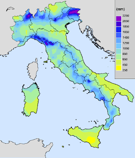Rainfall in Italy