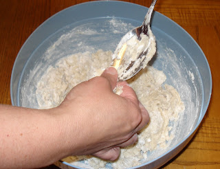 Stir in flour until you can no longer stir