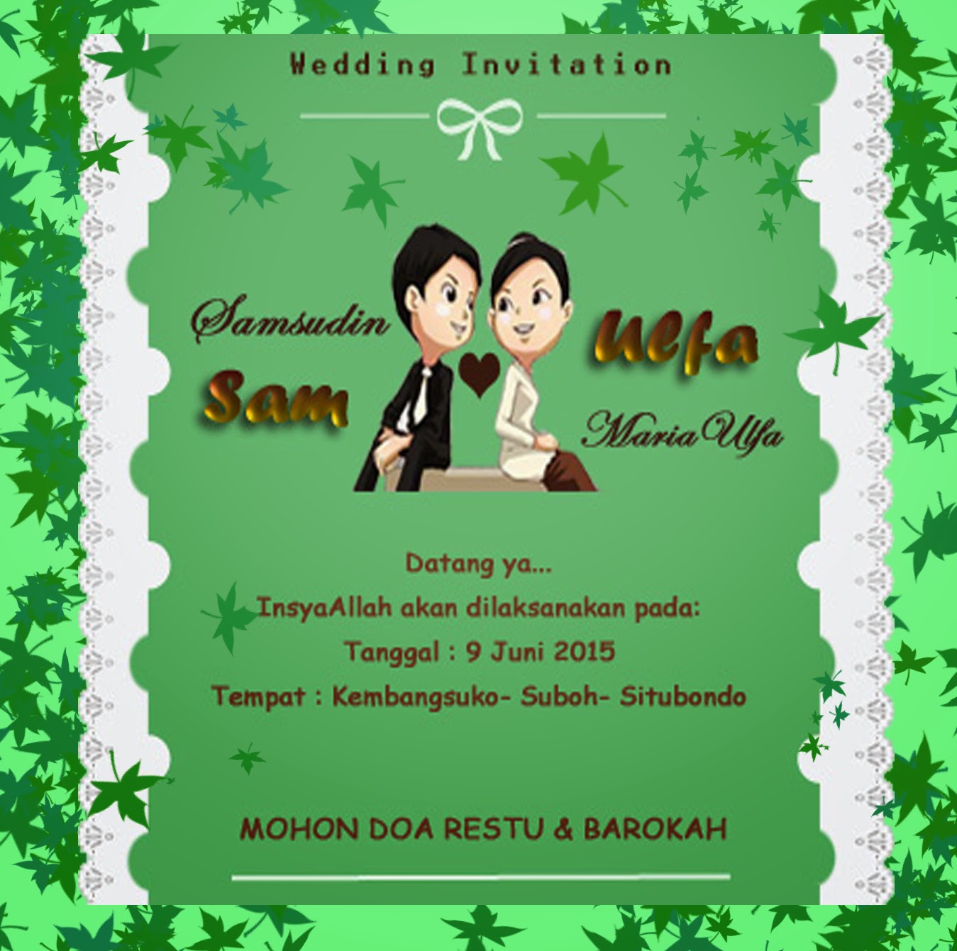 Famfila Blog Undangan Pernikahan  Untuk di  Sebar di  SOSmed 