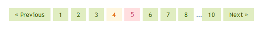 Blogger Pagination on Green with Orange and Pink on Hover Blogger Pagination on Green with Orange and Pink on Hover