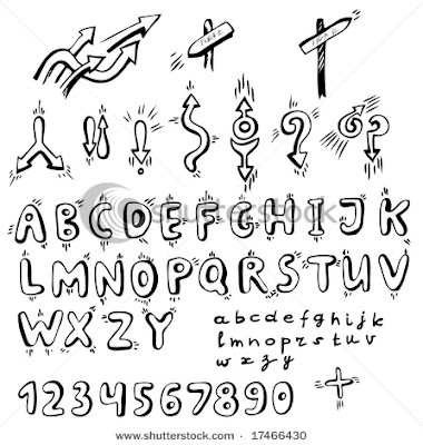 Illustration Graffiti Alphabet Arrow