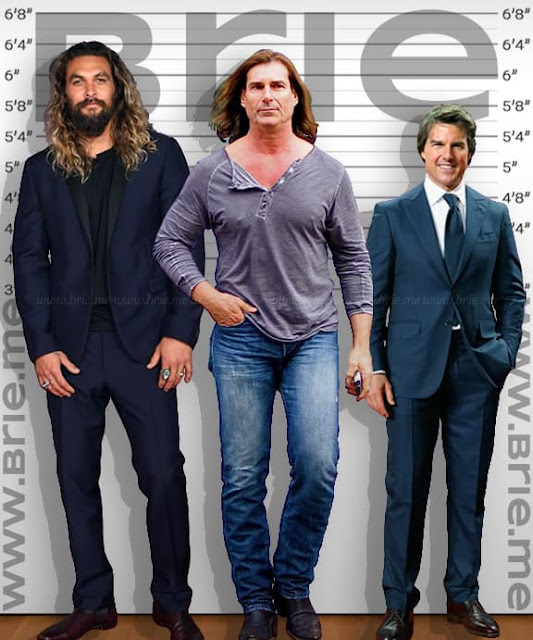 Fabio Lanzoni standing with Jason Momoa and Tom Cruise