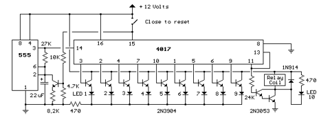 Mạch tạo trễ 9s và mạch rơle