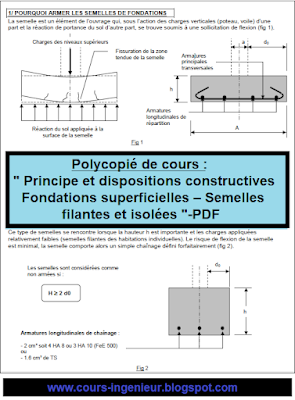 "Téléchargez gratuitement le polycopié de cours sur les fondations superficielles, incluant les principes et les dispositions constructives. Ce document PDF vous offre une ressource complète pour comprendre les fondations superficielles et renforcer vos connaissances en construction. Obtenez-le dès maintenant et améliorez vos compétences dans ce domaine essentiel de l'ingénierie."