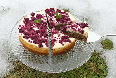 Schoko-Himbeer-Käsekuchen (Doppeldeckertorte mit Himbeeren)