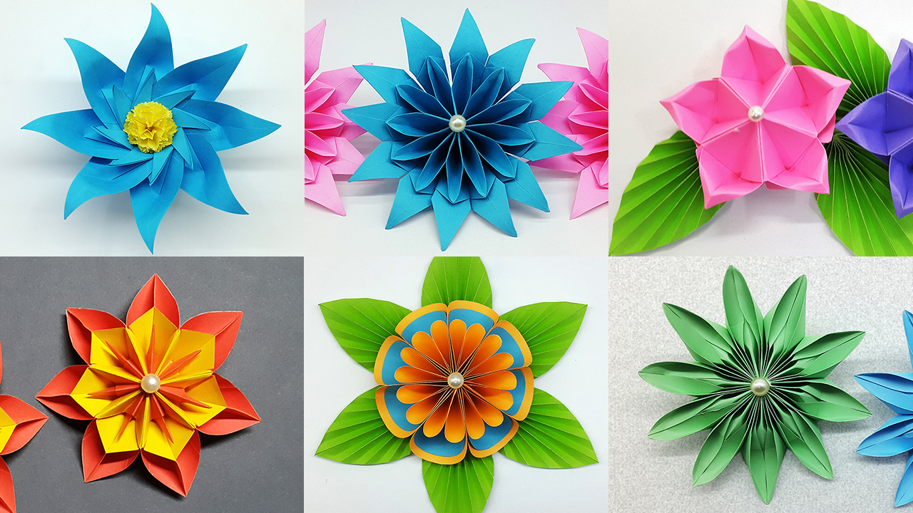 Colors Paper 6 Easy Paper Flowers Making Tutorial Diy