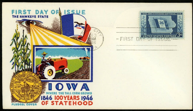 US FDC 1946 Iowa City IA Iowa Statehood Centennial