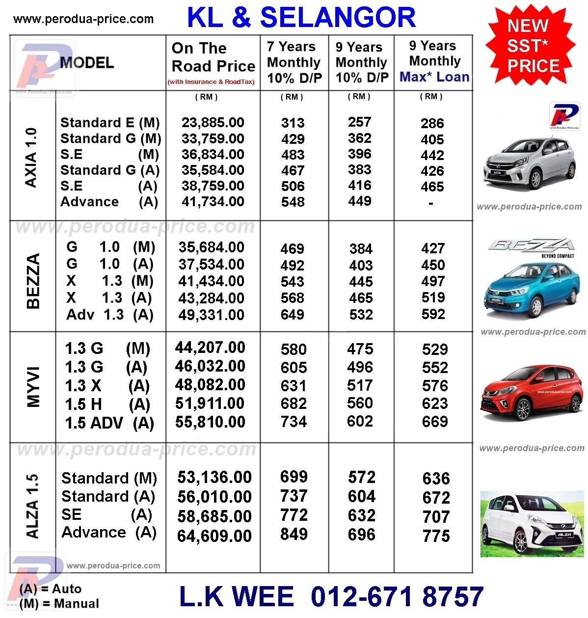 Perodua Promotion KL And Selangor - 012 671 8757: Price List