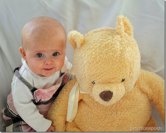 Sadie 5 months with pooh
