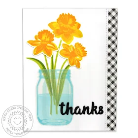 Sunny Studio Stamps: Daffodil Dreams Spring Thank You Card by Mendi Yoshikawa