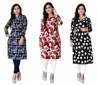 Kesari King Women's A-Line Crepe Printed Semi-Stitched Kurti Material