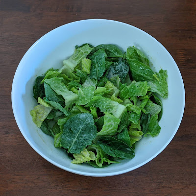 Salad with Trader Joe's Vegan Caesar Dressing