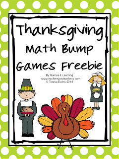 Thanksgiving Math Bump Games Freebie