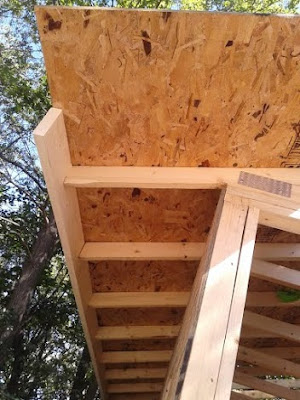 Framed soffits. View underneath.