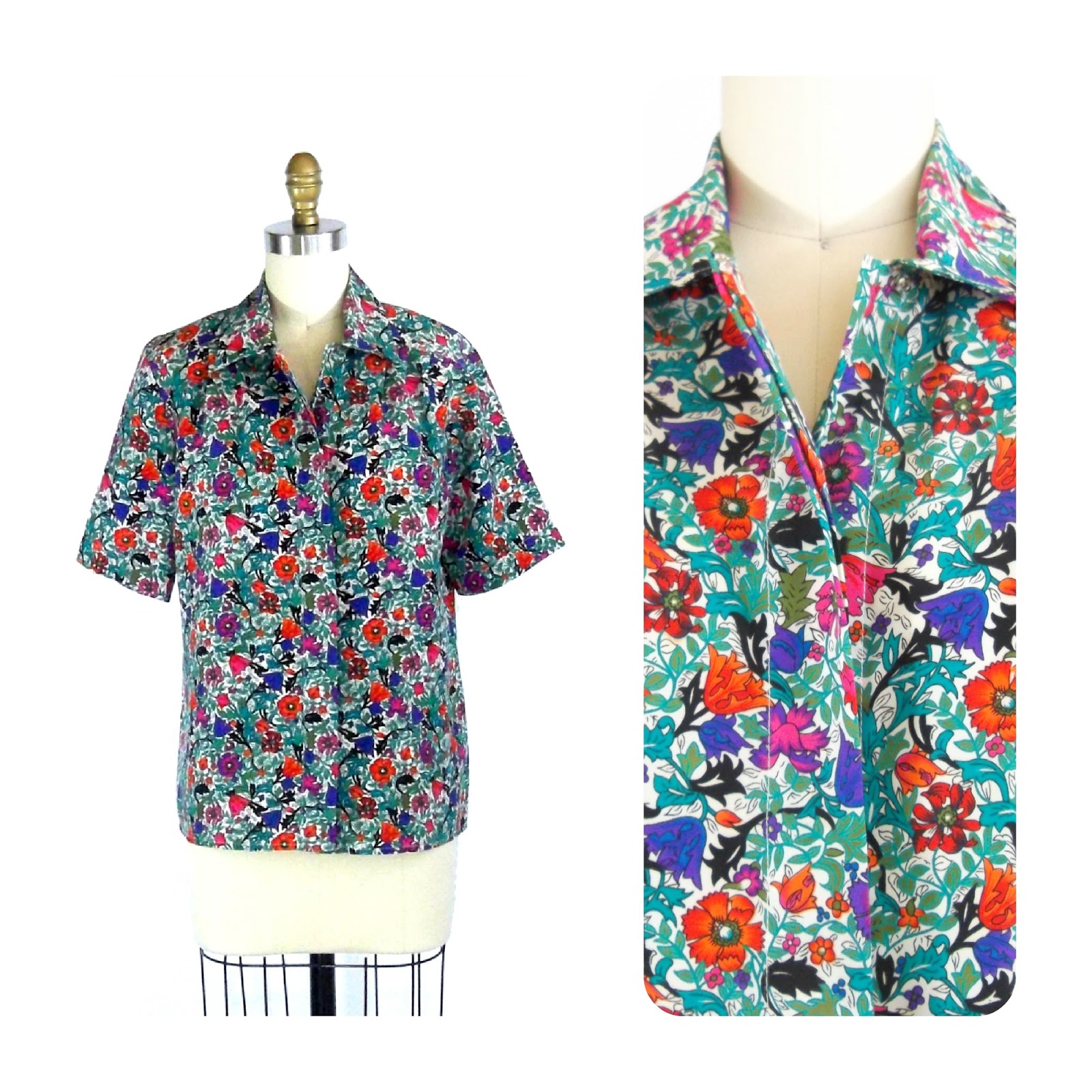 floral buttonup foxburrow vintage