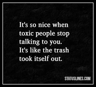 It's so nice when toxic people stop talking to you .it's like the trash took itself out..