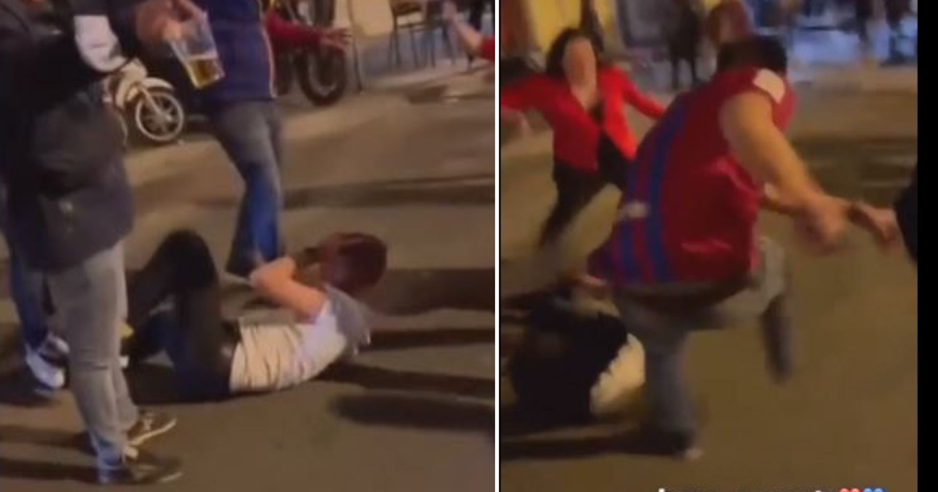Barcelona fans spotted assaulting Frankfurt fan outside Camp Nou