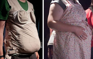 mommy suit pregnancy 02 أختراع جديد وغريب ، دعوة من كل نساء العالم كي يشعُر الرجال بمعانتهن في فترة الحمل
