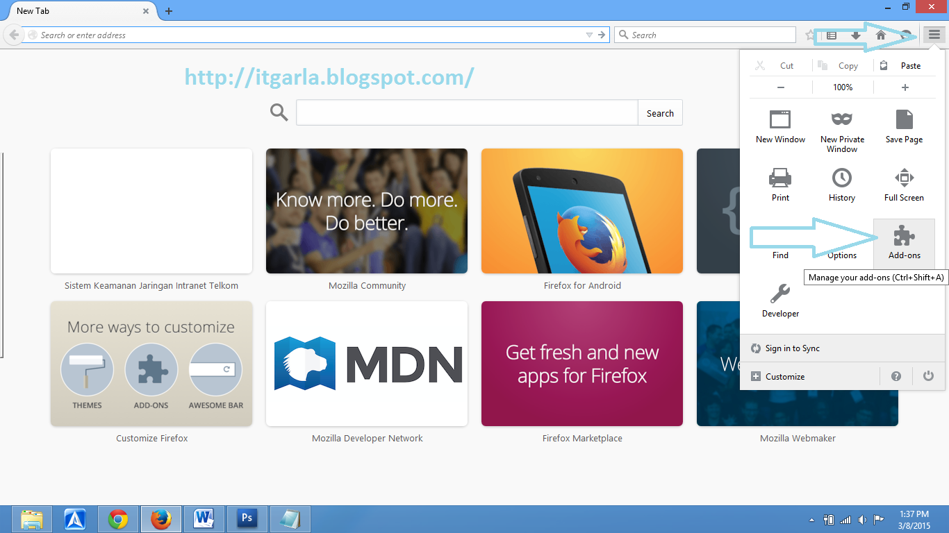 Cara Menambah add ons di Mozila Firefox