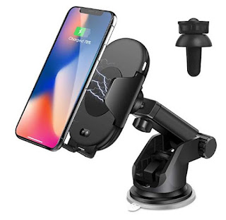 Wireless Car Charger Mount, Acctisen Automatic Qi Fast Charger 2 Options Holder, Auto Sensor Open & Clamp Car Chargere Holder for iPhone X 8/8 Plus Samsung Galaxy Note 9 Note 5 S9 Plus S8 S7/S7 Edge